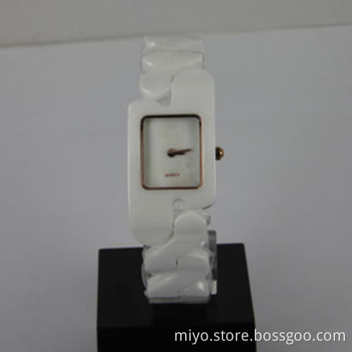 Square Ceramic Watch with Shell Dial, Fancy, Stylish and Beautiful, Japan Movement